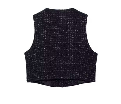 PLAID VEST